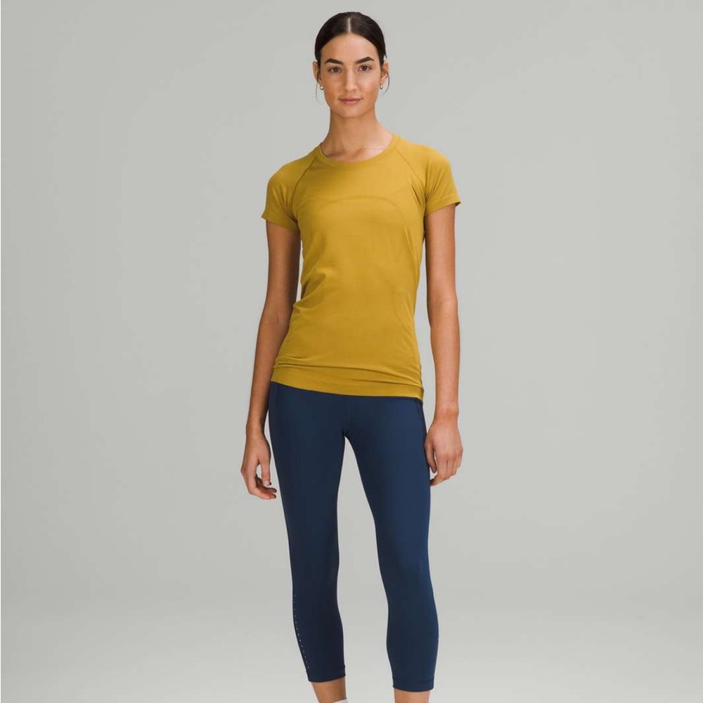 Deep yellow lululemon swiftly tech short sleeve exercise shirt